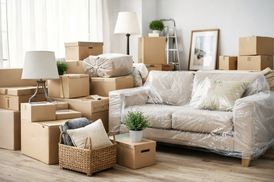 Household goods being moved